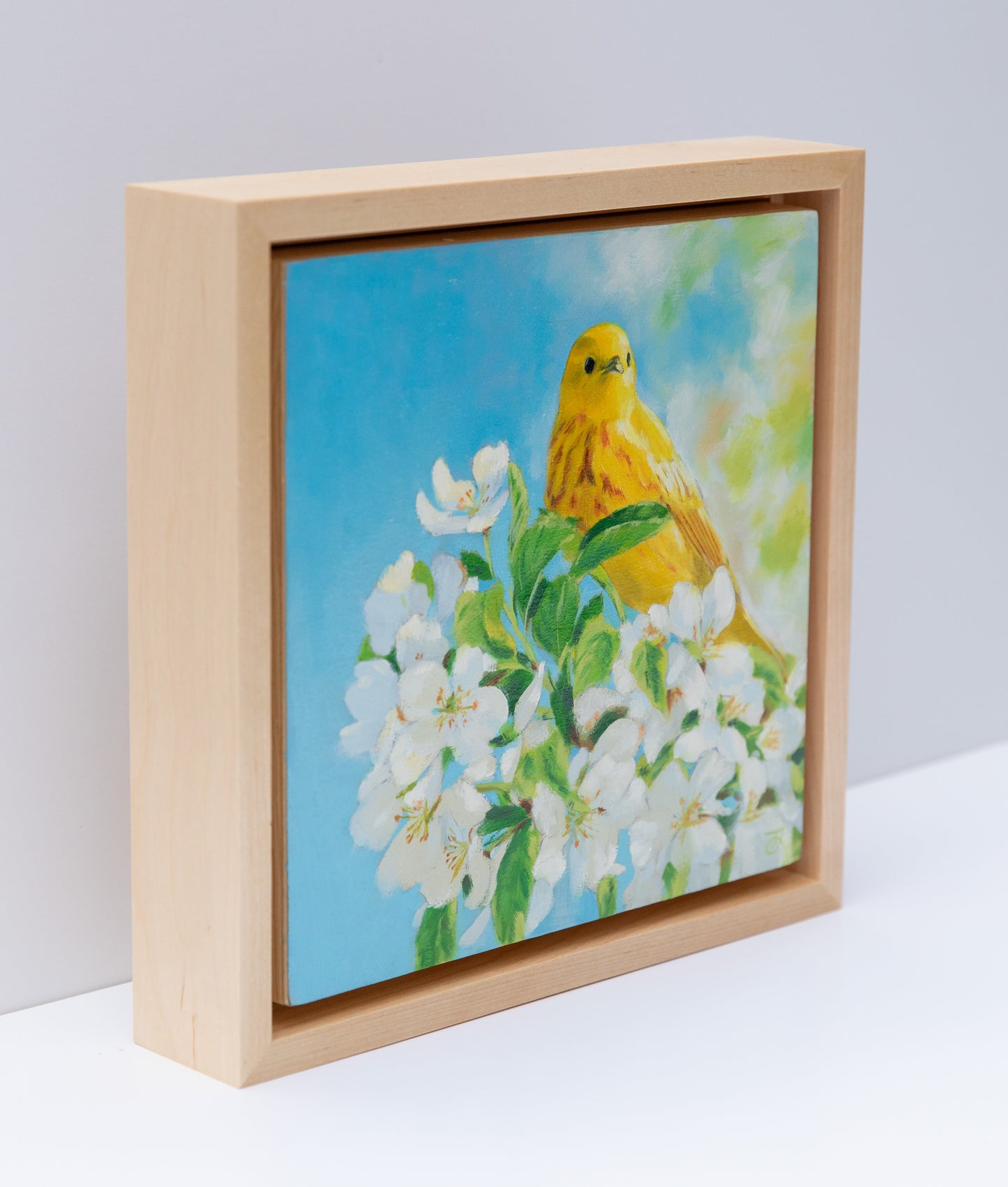 "April's Blooms" 8x8 original oil painting. Framed