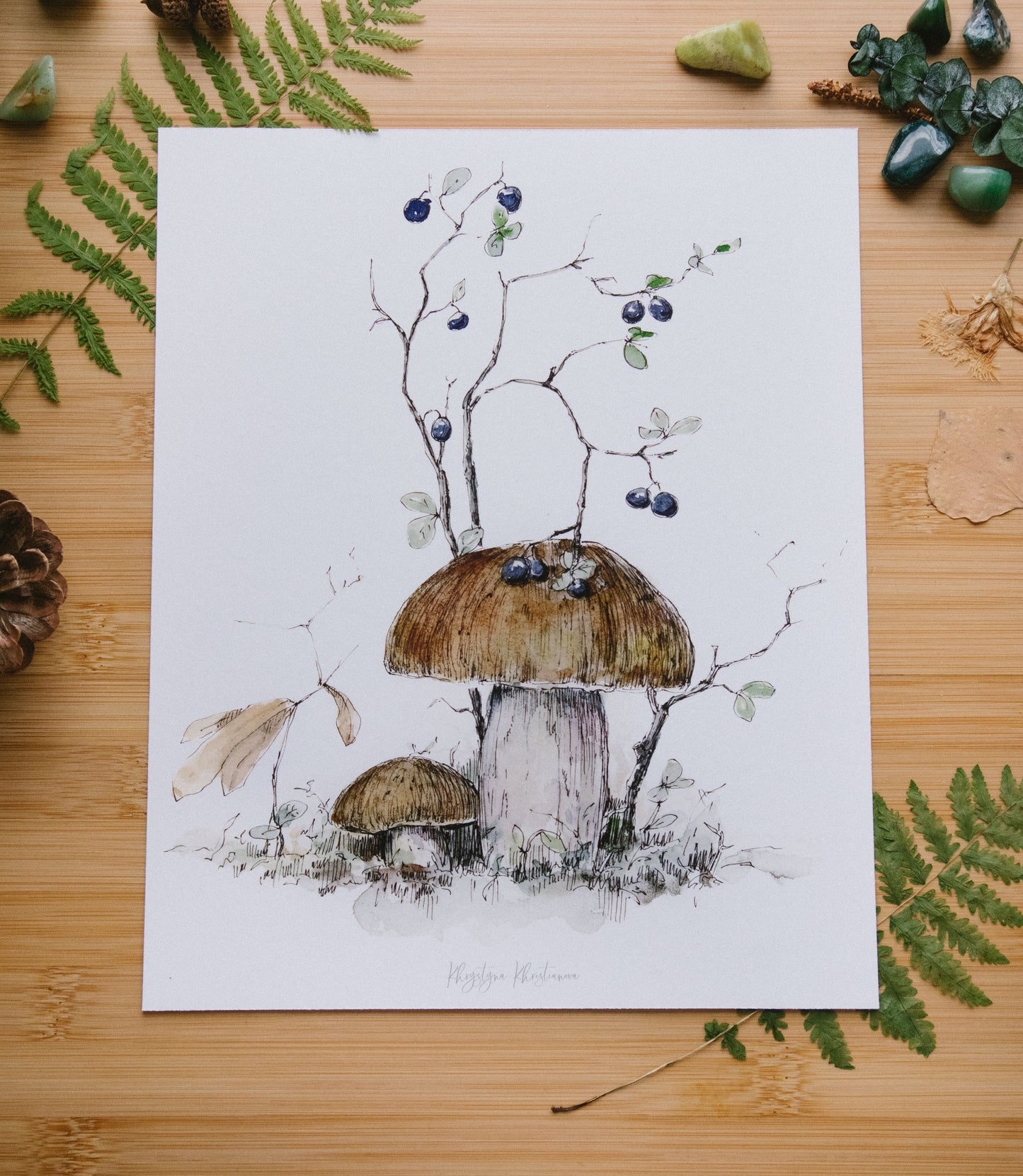 Mushroom Etude #3' giclee print. Unframed