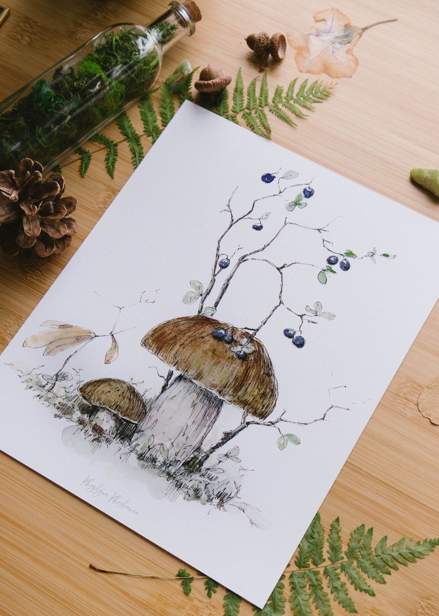 Mushroom Etude #3' giclee print. Unframed