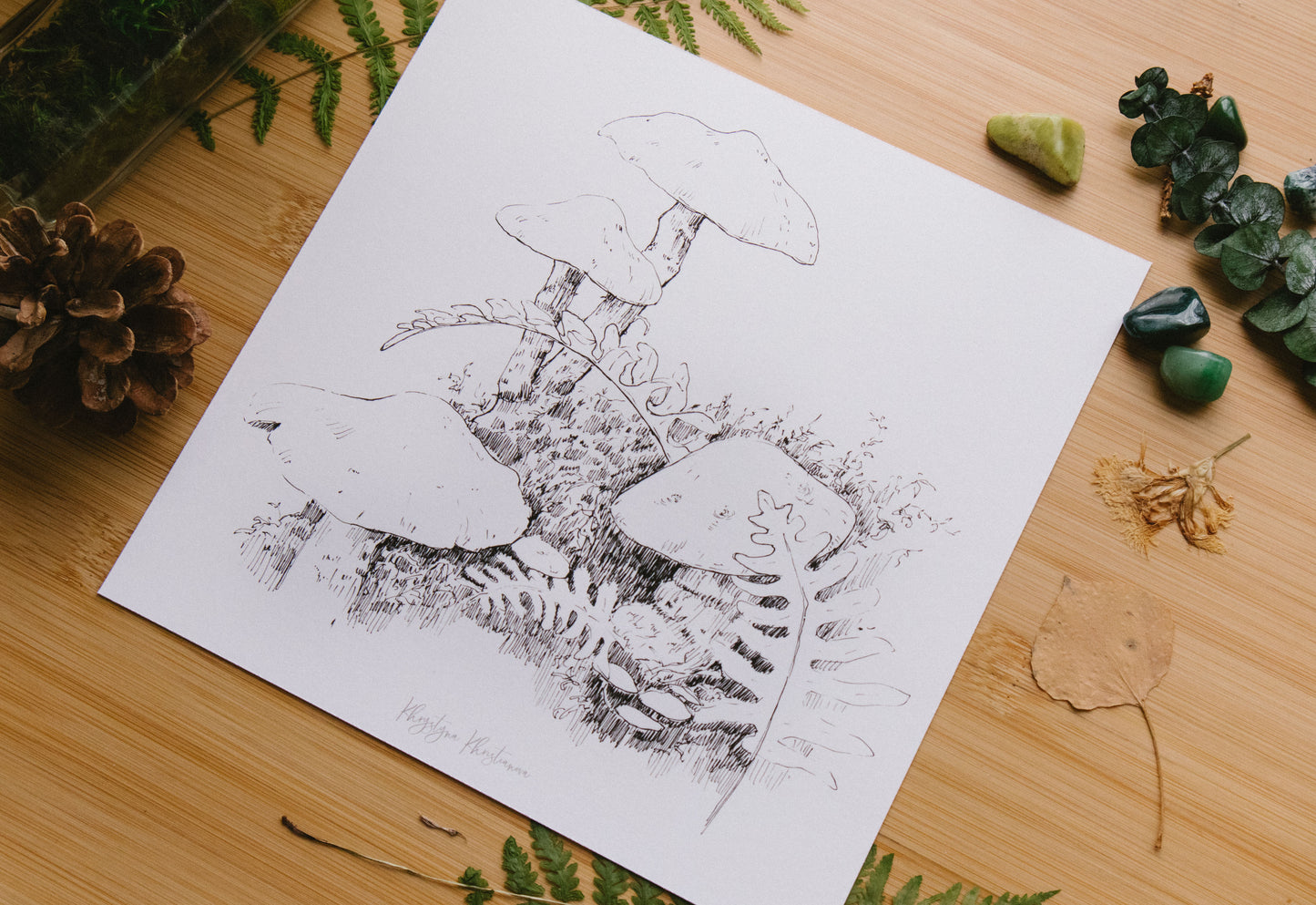 Mushroom Etude #2' giclee print. Unframed