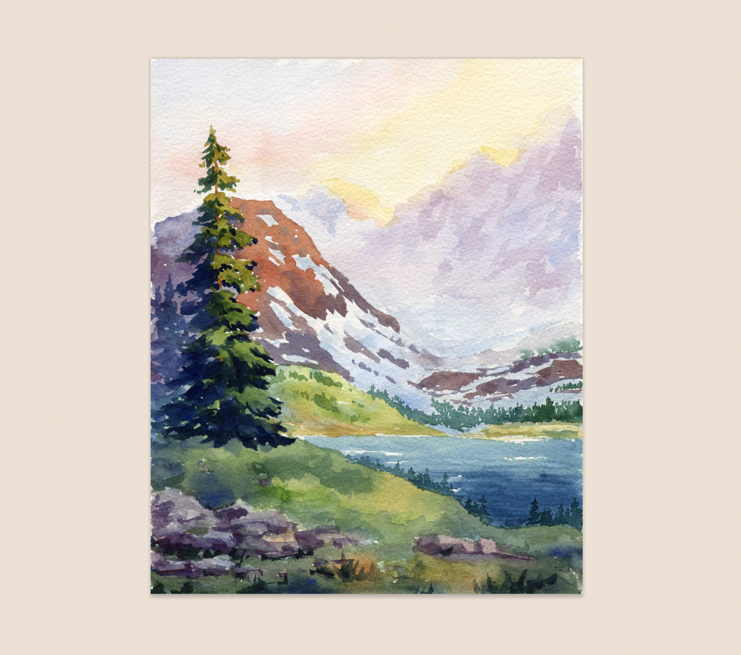 'Evening glow' giclee print. Unframed