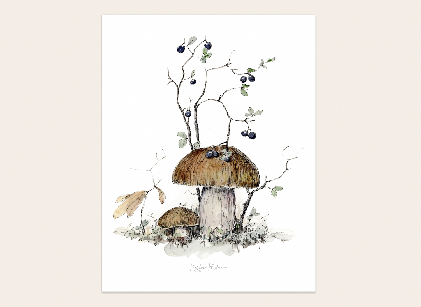 Mushroom Etude #3' giclee print. Unframed