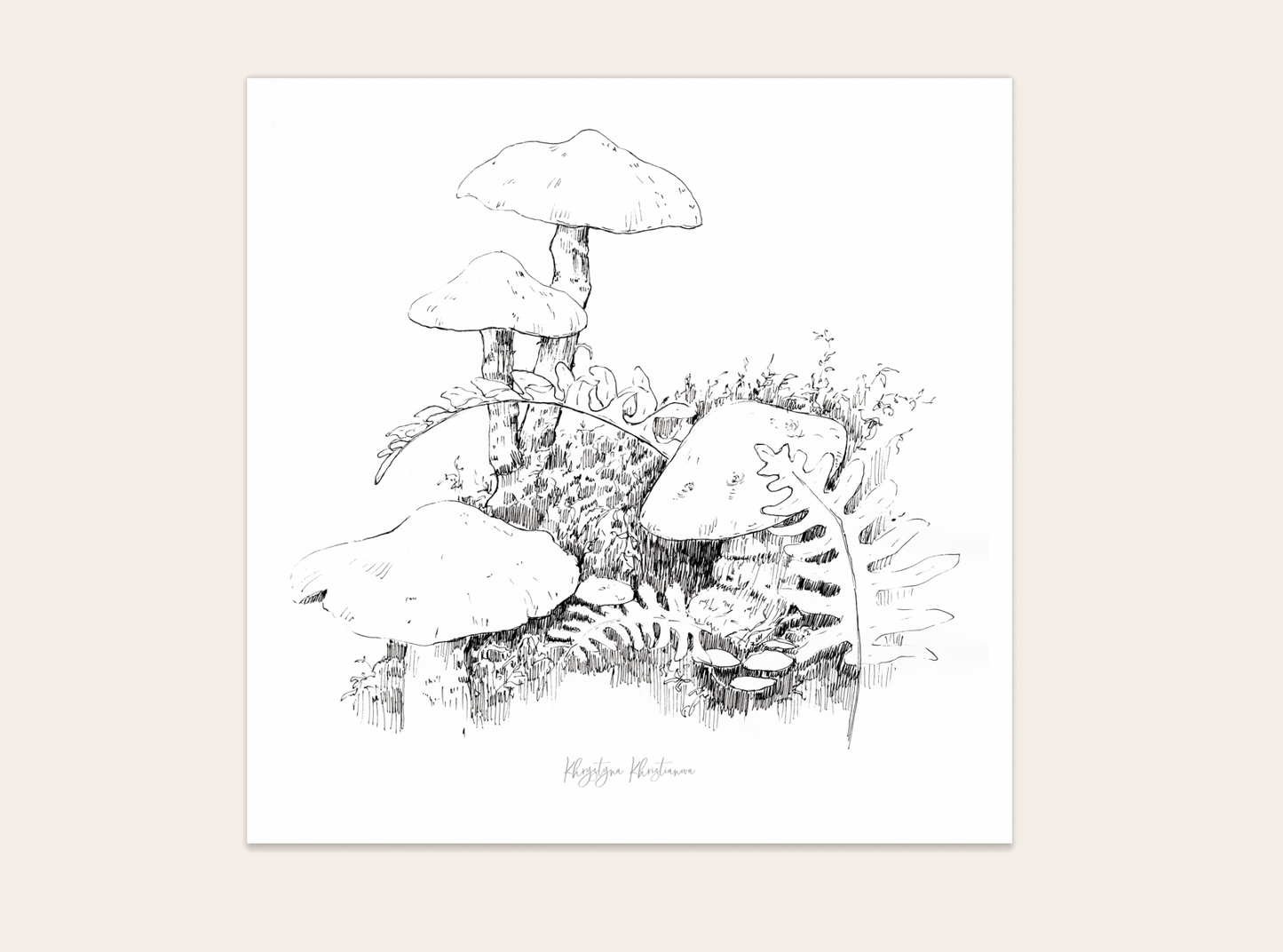 Mushroom Etude #2' giclee print. Unframed