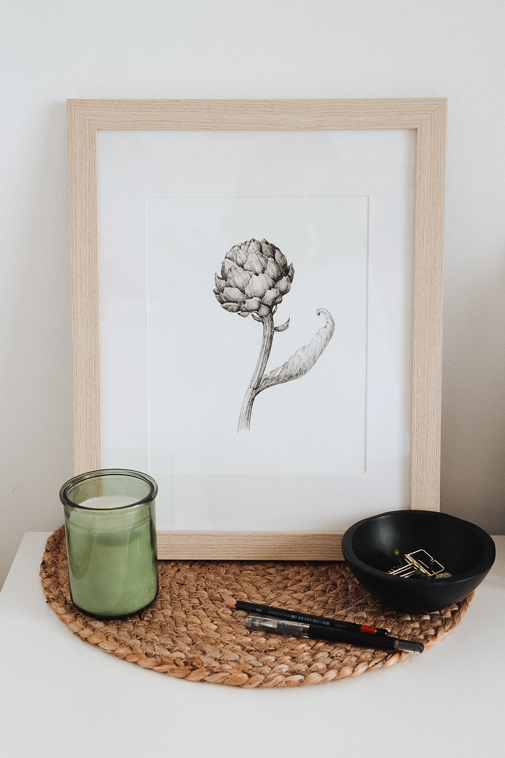 'Artichoke' Original Ink Illustration. 8.5x11in