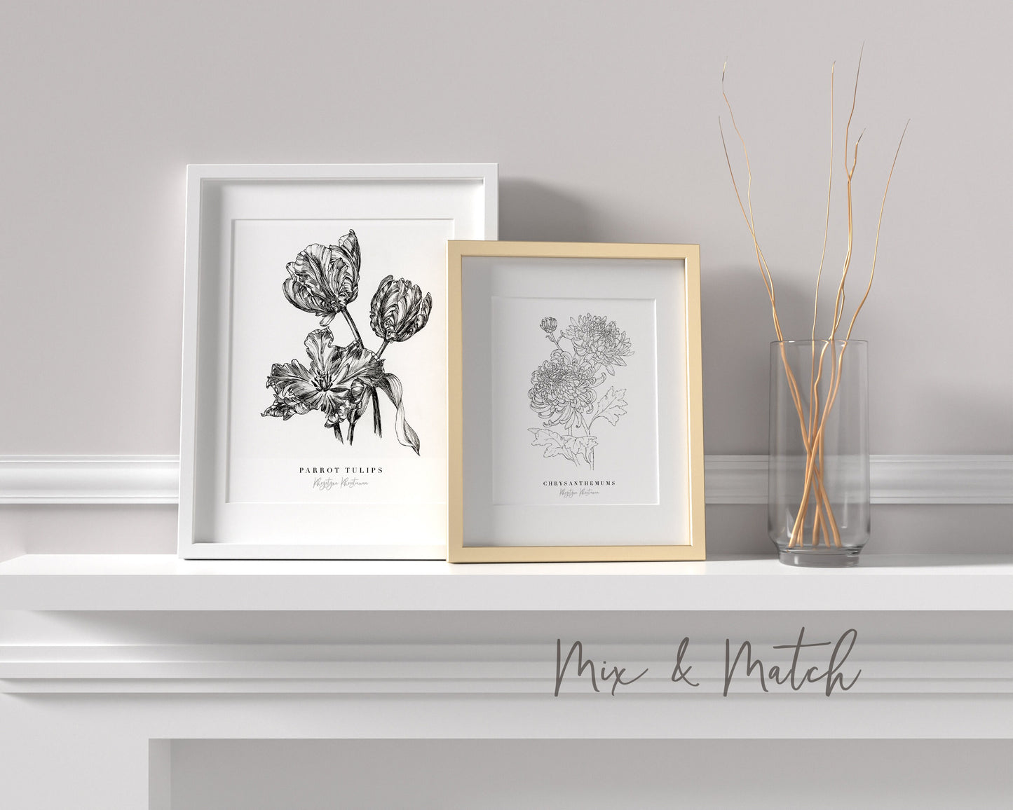 'Chrysanthemums' giclee print. Unframed