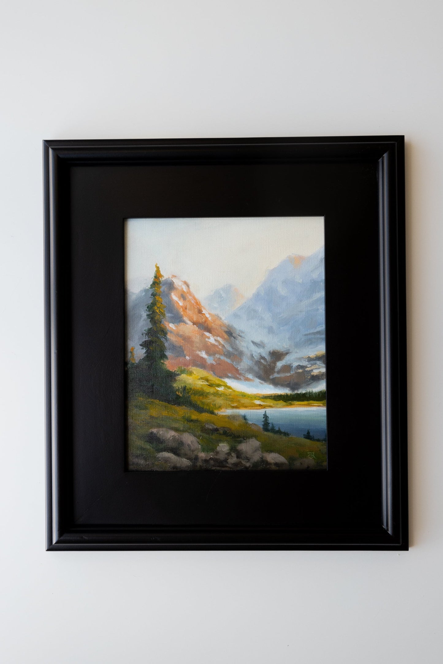 'Evening Light. Mountain Study' Original Landscape. 8x10 Framed
