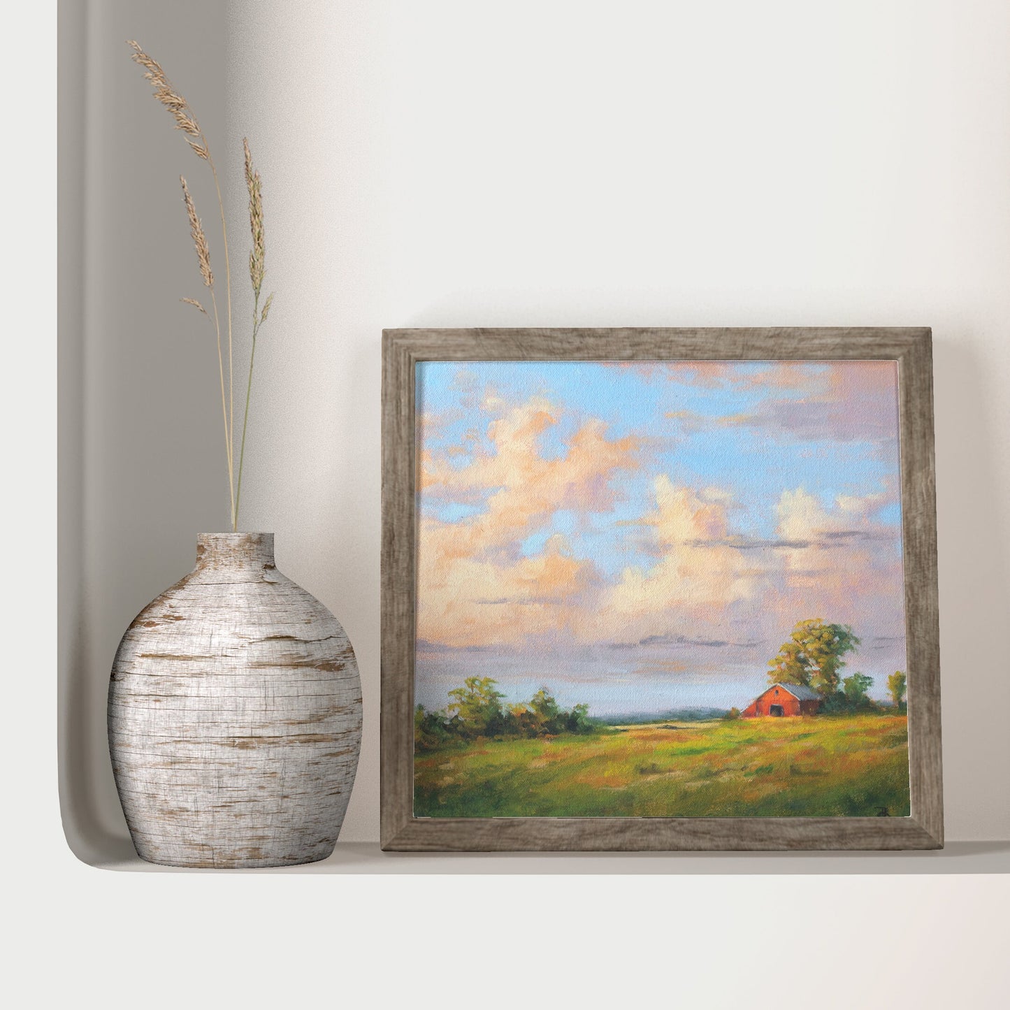 'Sunset on the Farm' giclee landscape print. Unframed