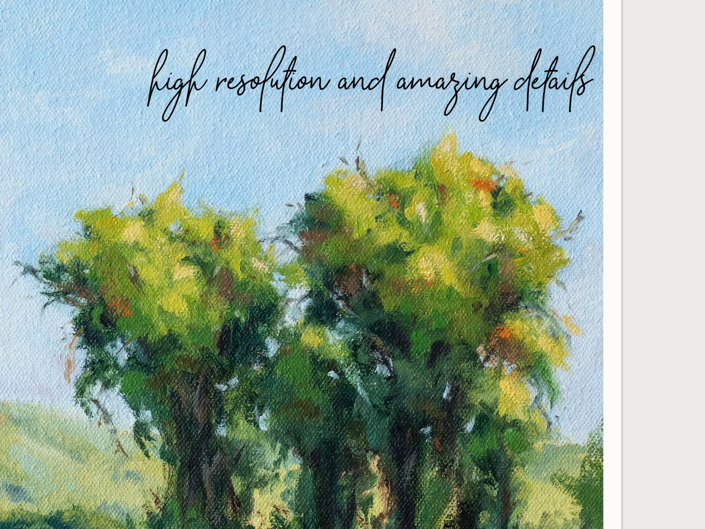 'Green Hills' giglee landscape print. Unframed