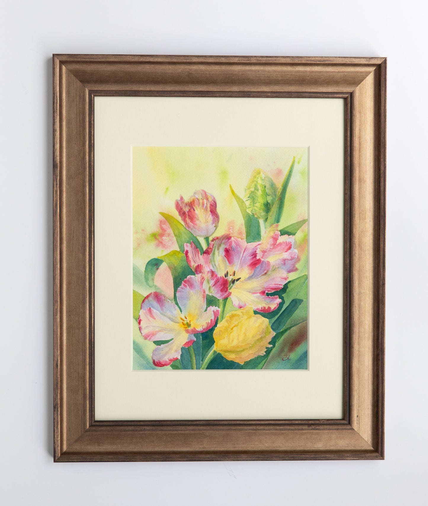 'Basking in the sunshine'  8x10 watercolor painting. Framed