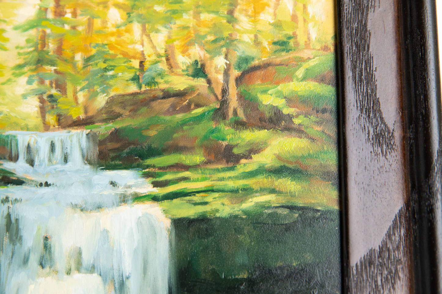 "Glimmering Rapids" 11x14 oil painting. Framed