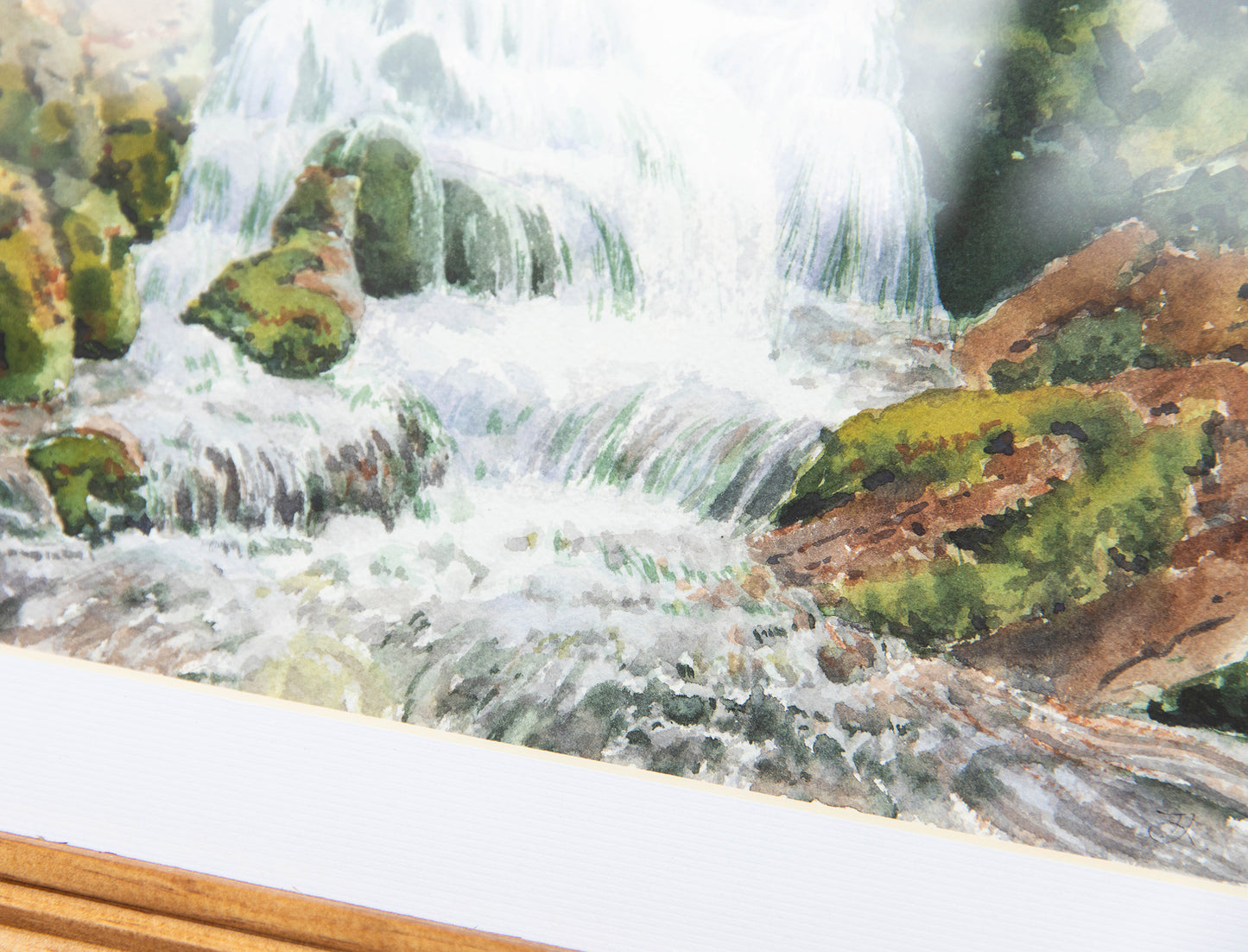 'Cascading Melody'  9x12 watercolor painting. Framed