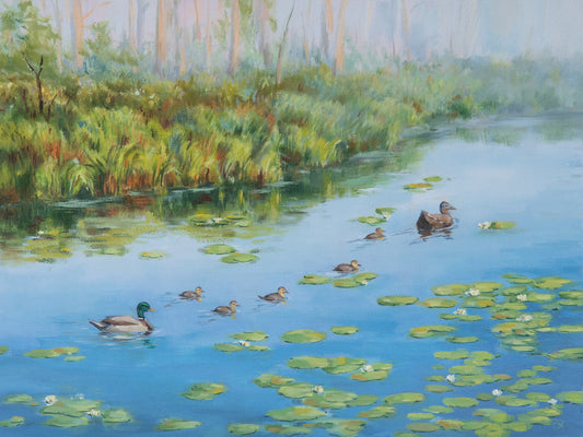 "Foggy Mornings of May" 12x16 original oil painting. Unframed