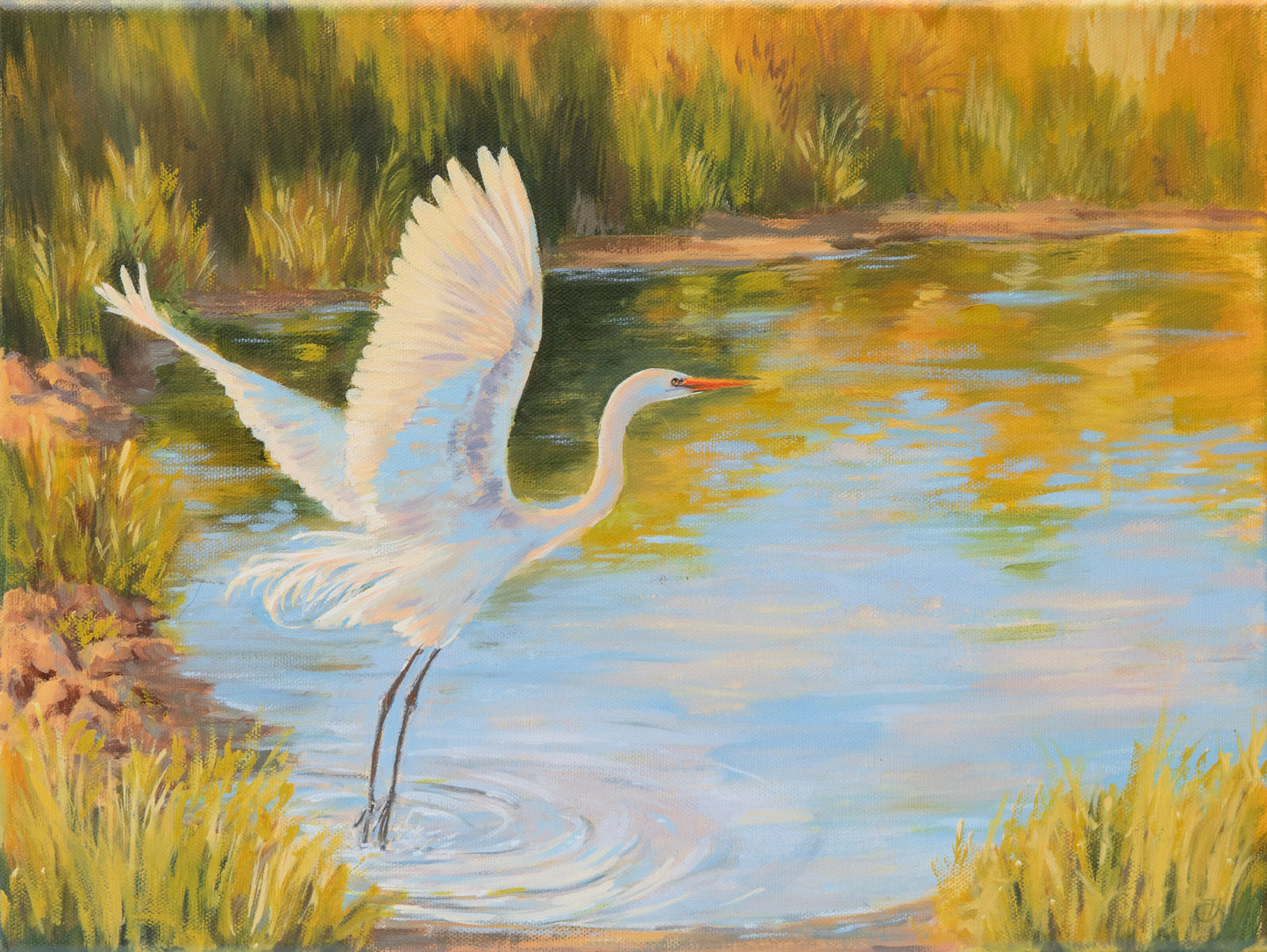 "September's Golden Hour" 12x16 original oil painting. Unframed