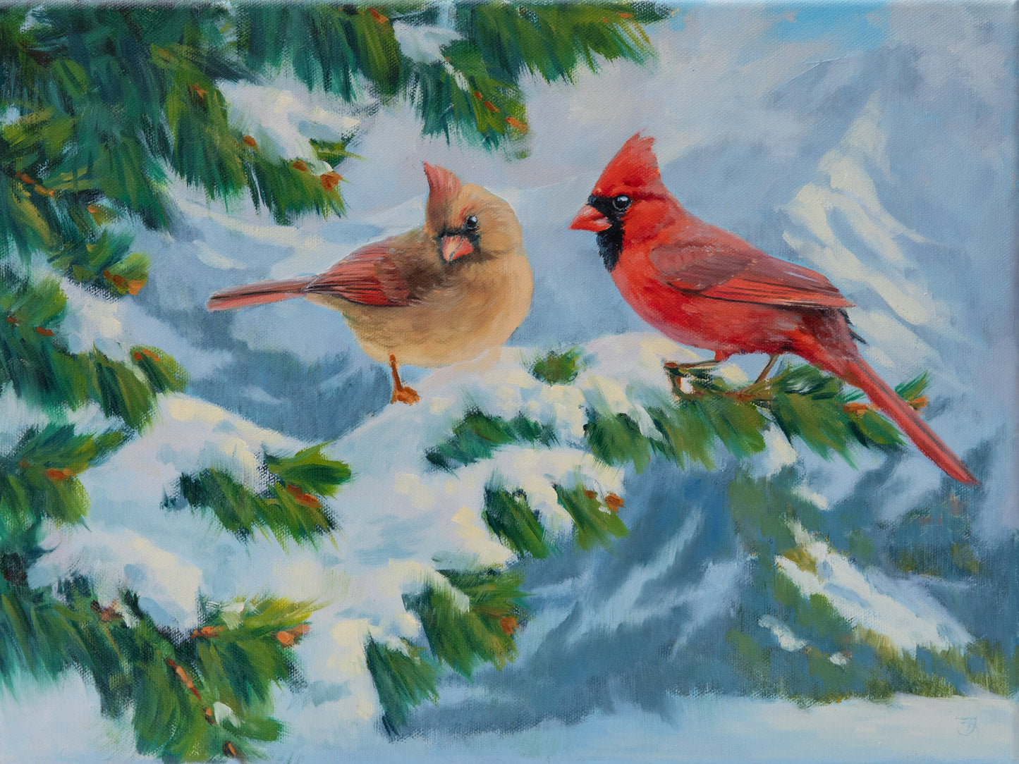 "December's Charm" 12x16 original oil painting. Unframed