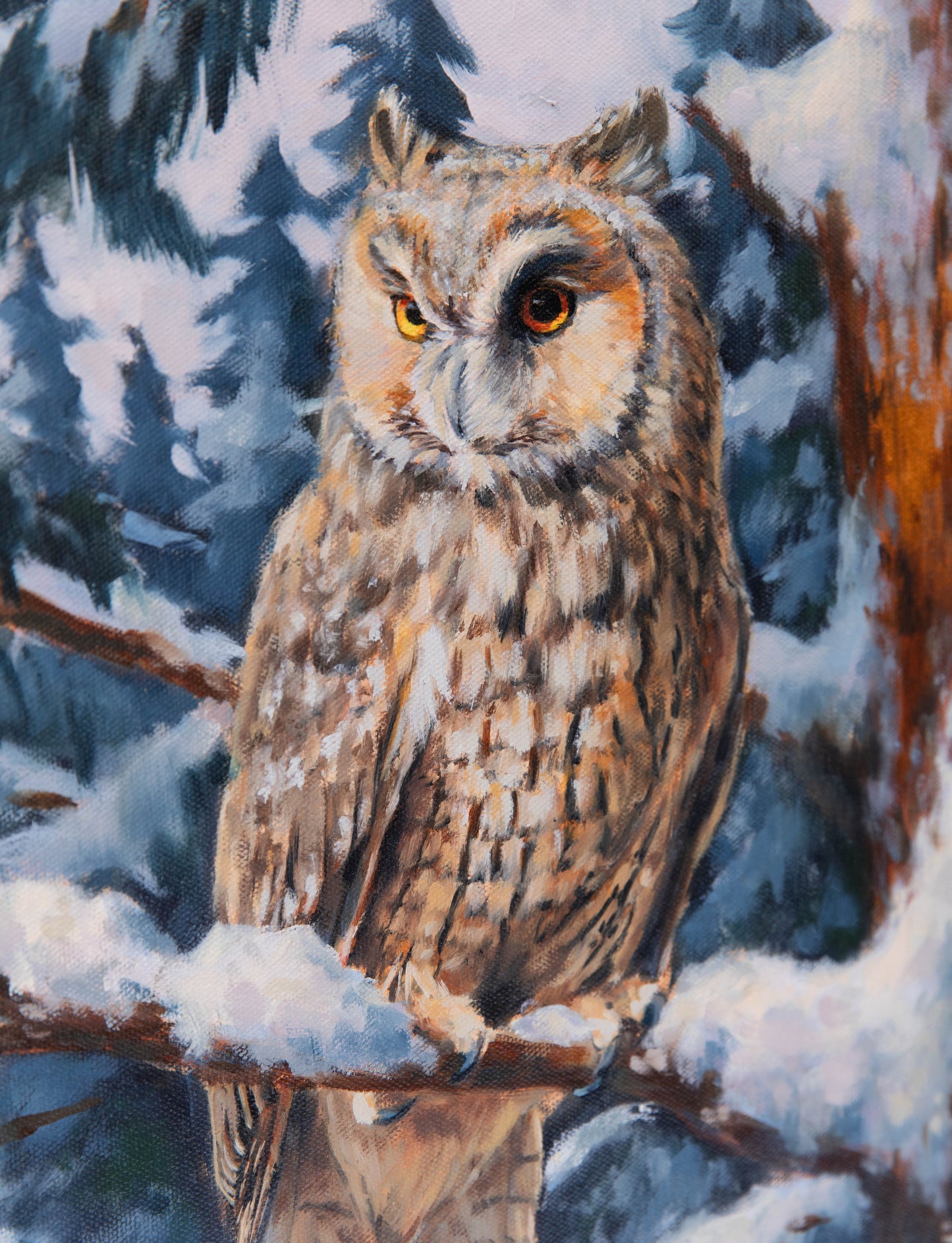 "In the Somber Depths of January" 16x20 original oil painting. Framed