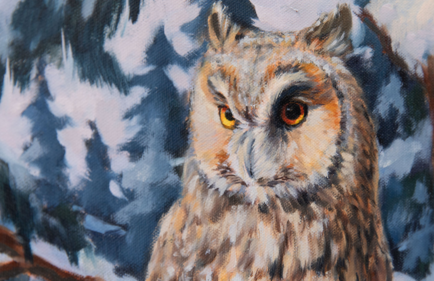 "In the Somber Depths of January" 16x20 original oil painting. Framed