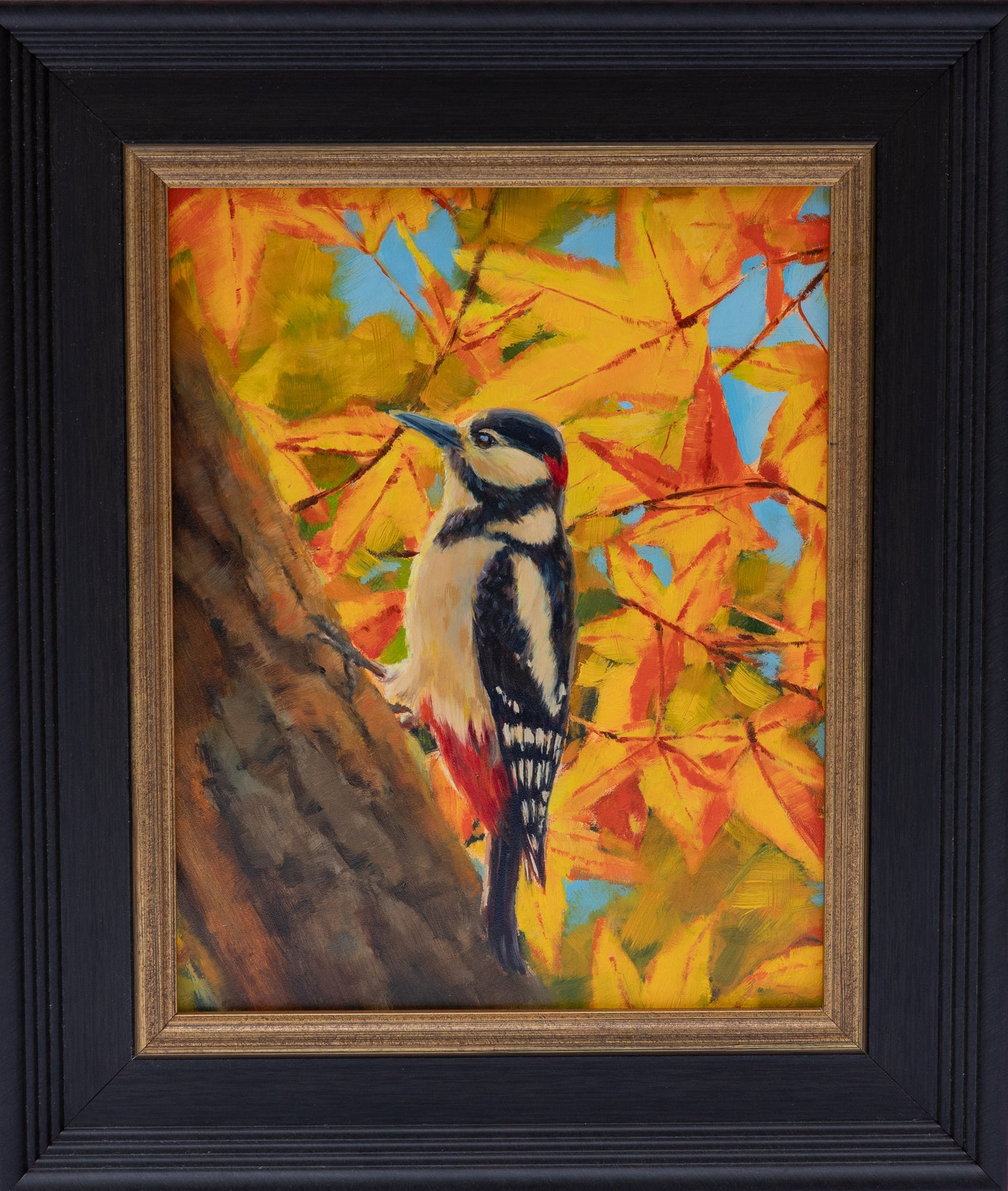 "October's Glow" 8x10 original oil painting. Framed