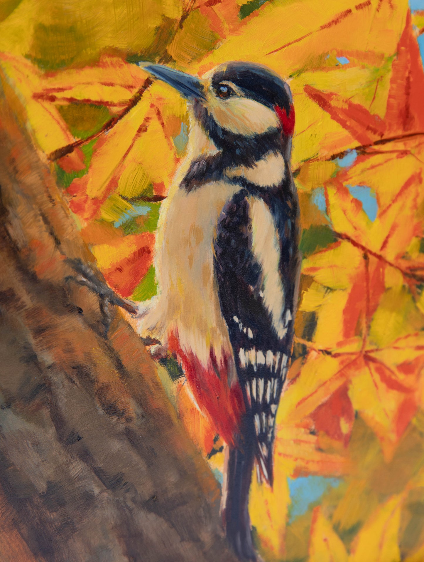 "October's Glow" 8x10 original oil painting. Framed