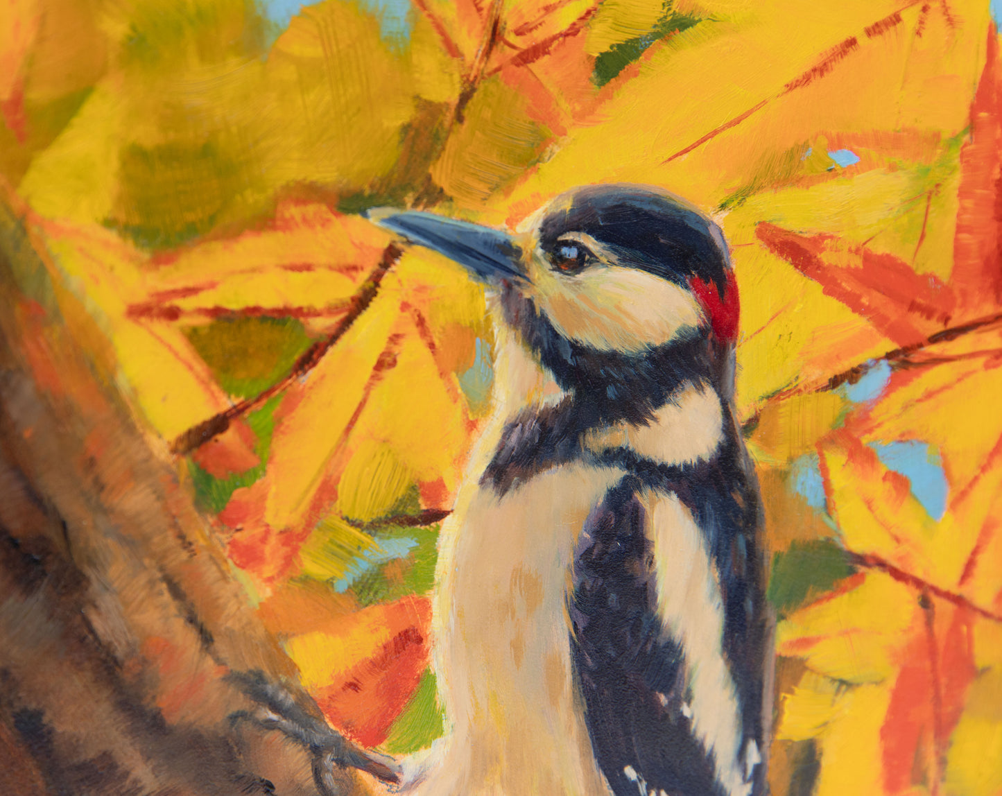 "October's Glow" 8x10 original oil painting. Framed