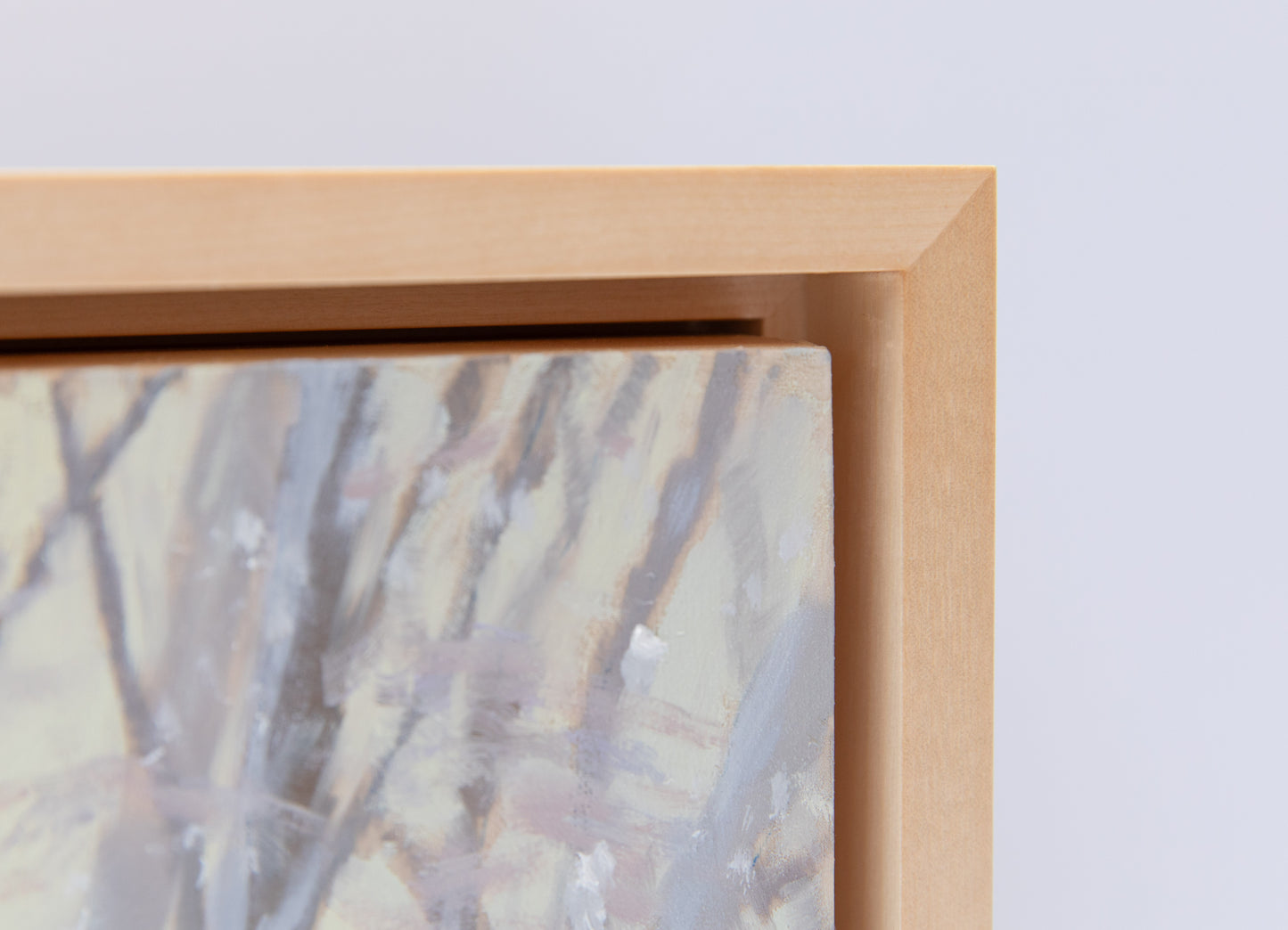 "February Flurries" 8x8 original oil painting. Framed