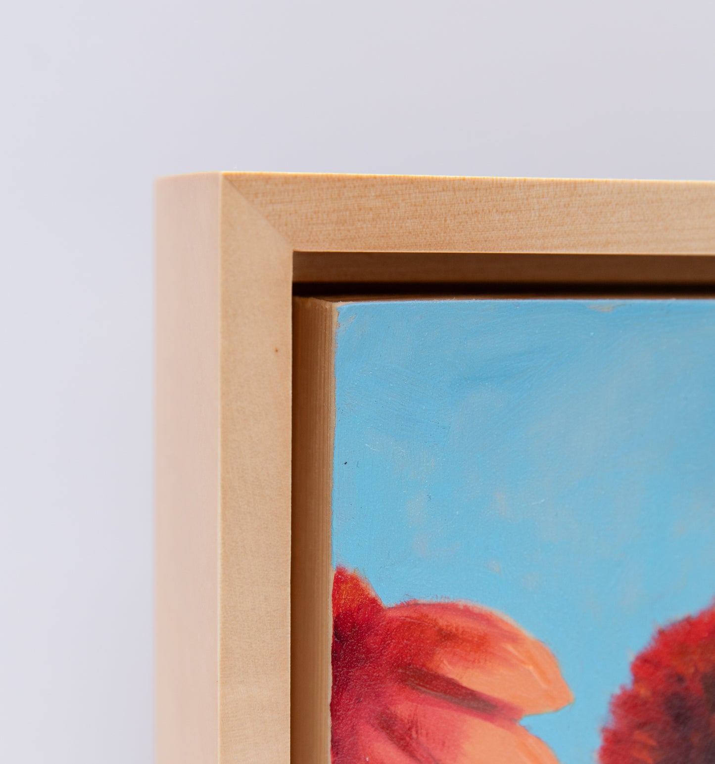 "August's Golden Watcher" 8x8 original oil painting. Framed