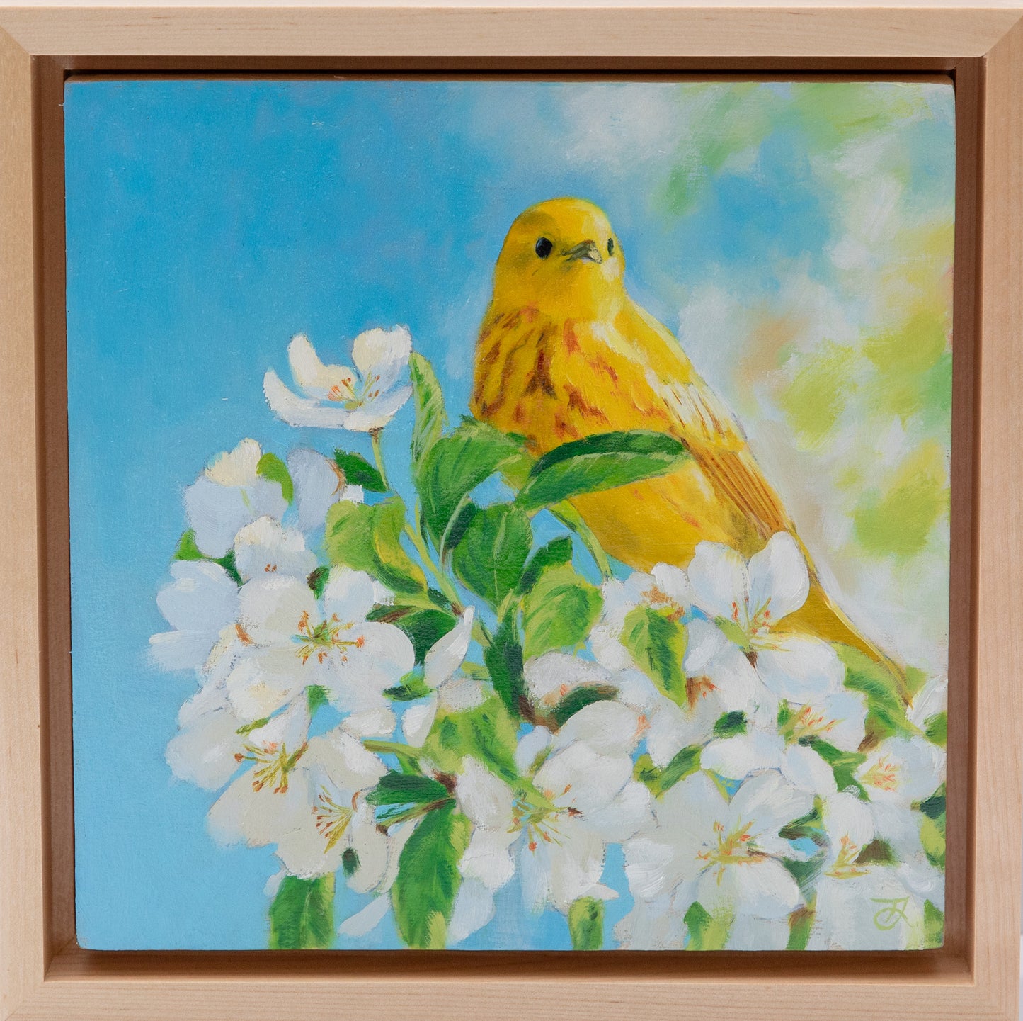 "April's Blooms" 8x8 original oil painting. Framed