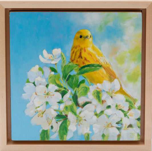 "April's Blooms" 8x8 original oil painting. Framed