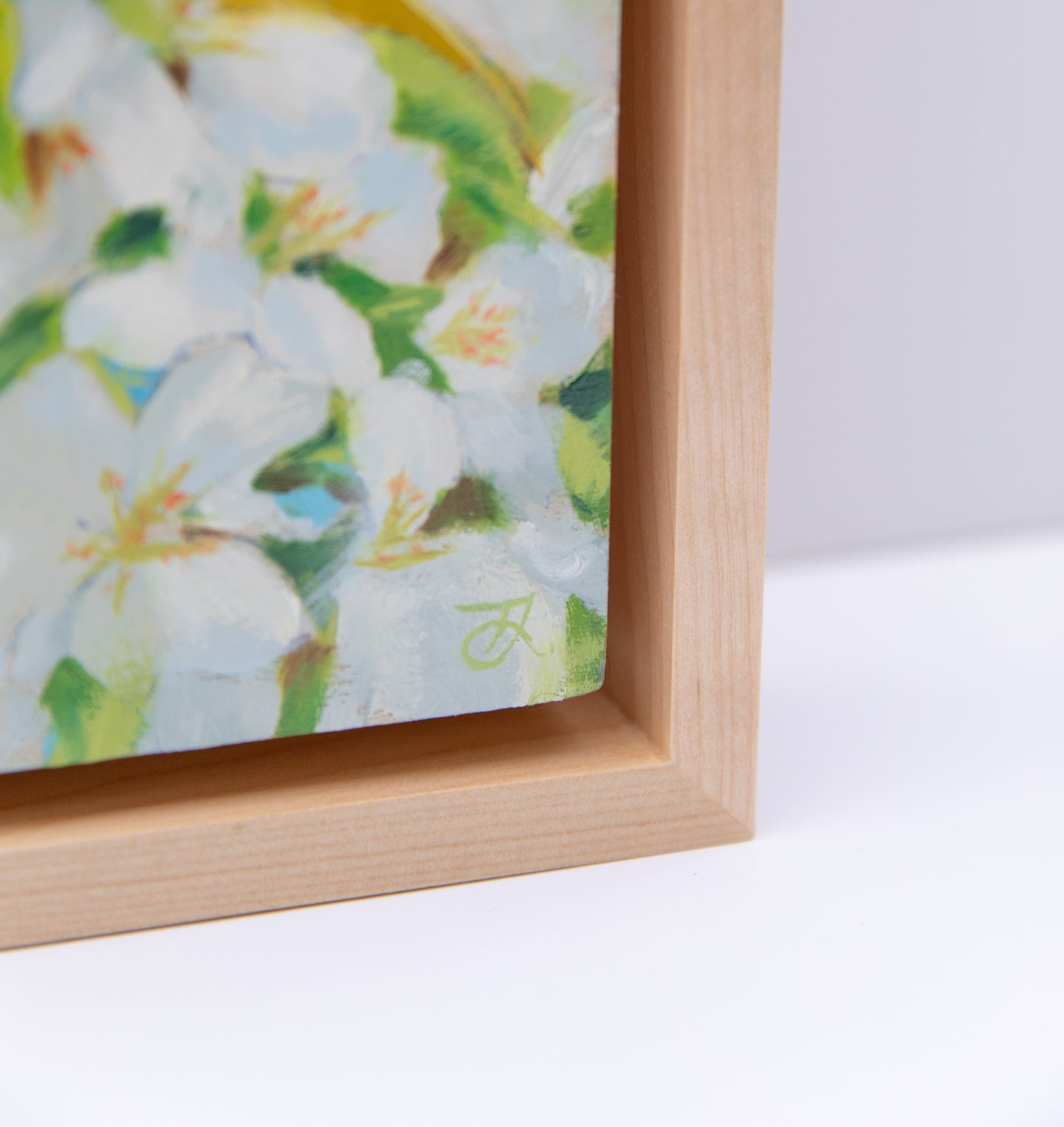 "April's Blooms" 8x8 original oil painting. Framed