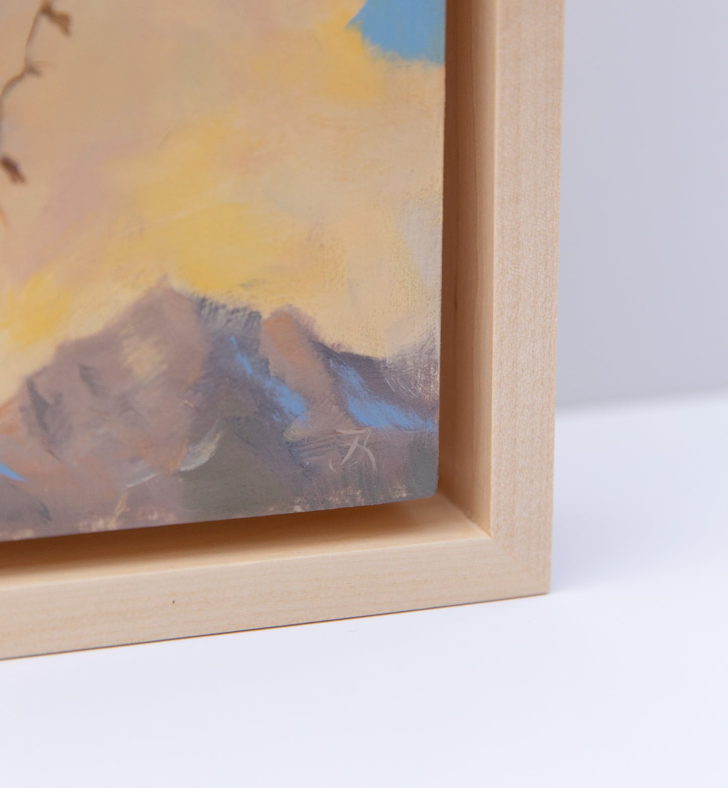 "Gilded Skies of November" 8x8 original oil painting. Framed