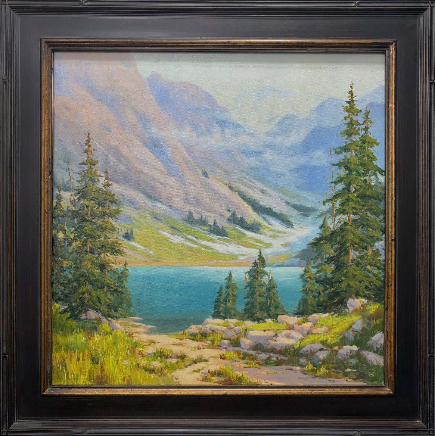 "A Promise written in the Morning Air" 24x24 oil painting. Framed