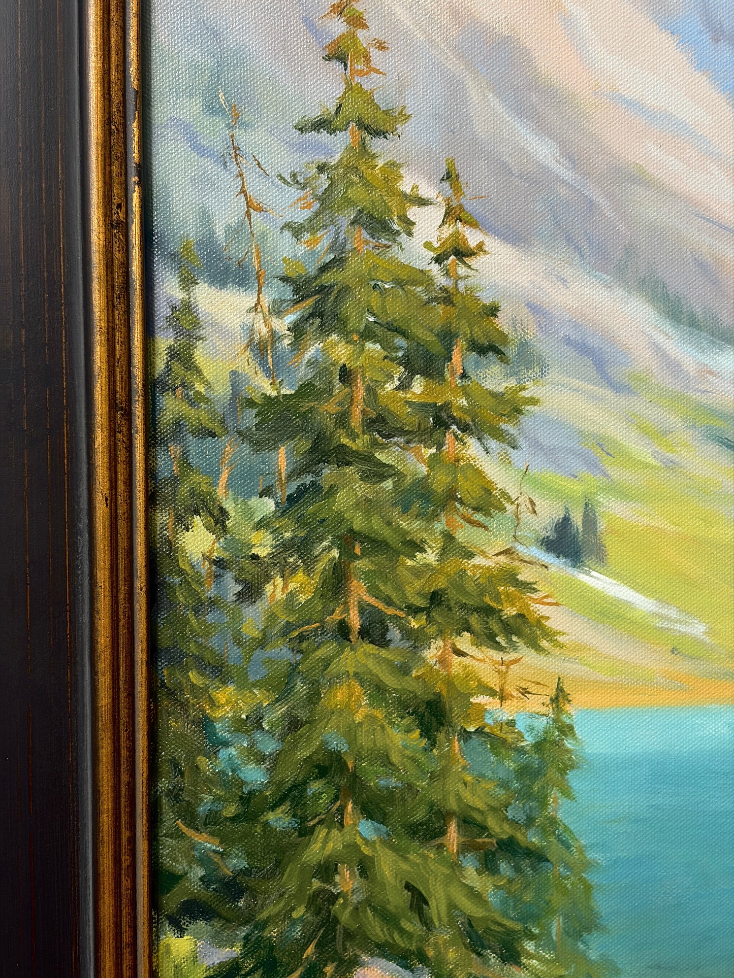 "A Promise written in the Morning Air" 24x24 oil painting. Framed