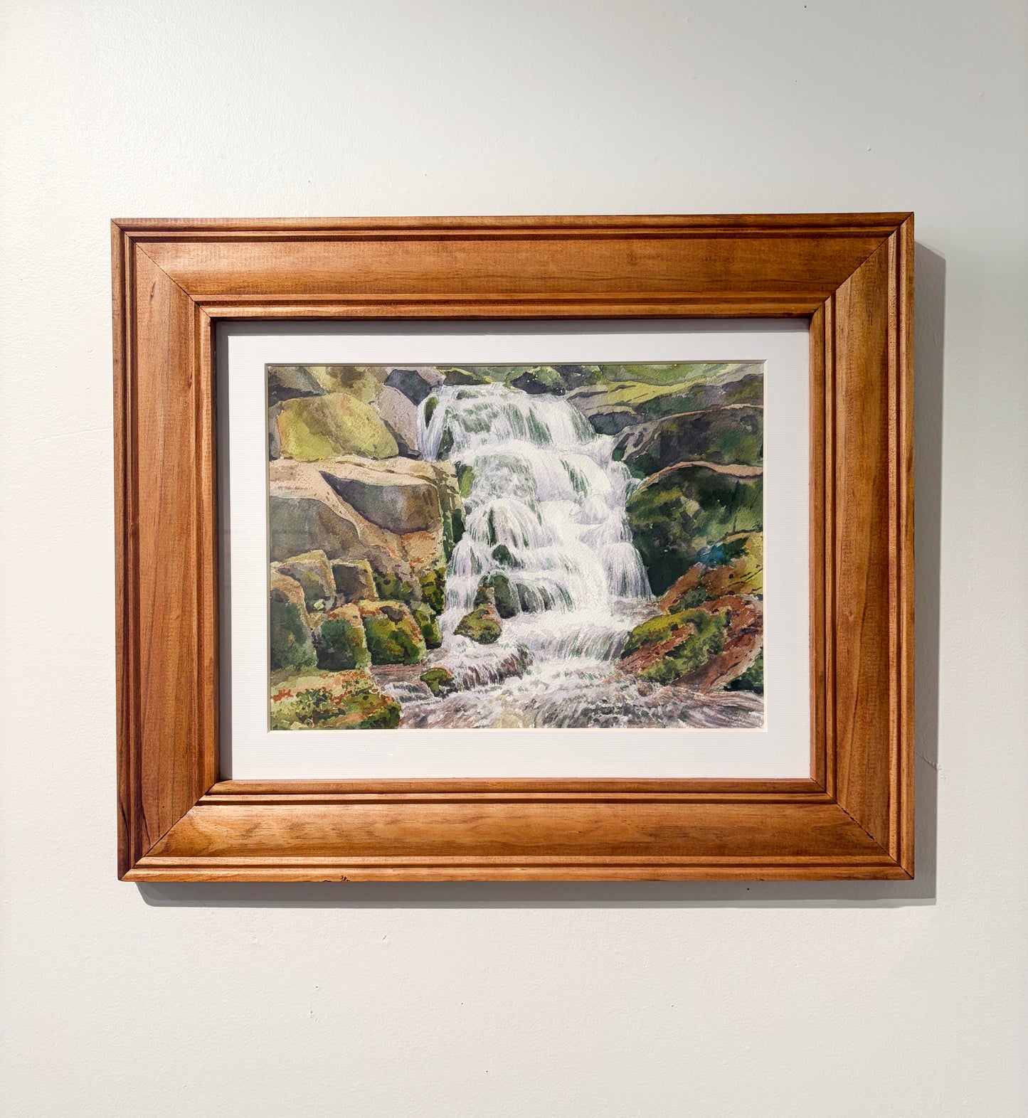 'Cascading Melody'  9x12 watercolor painting. Framed