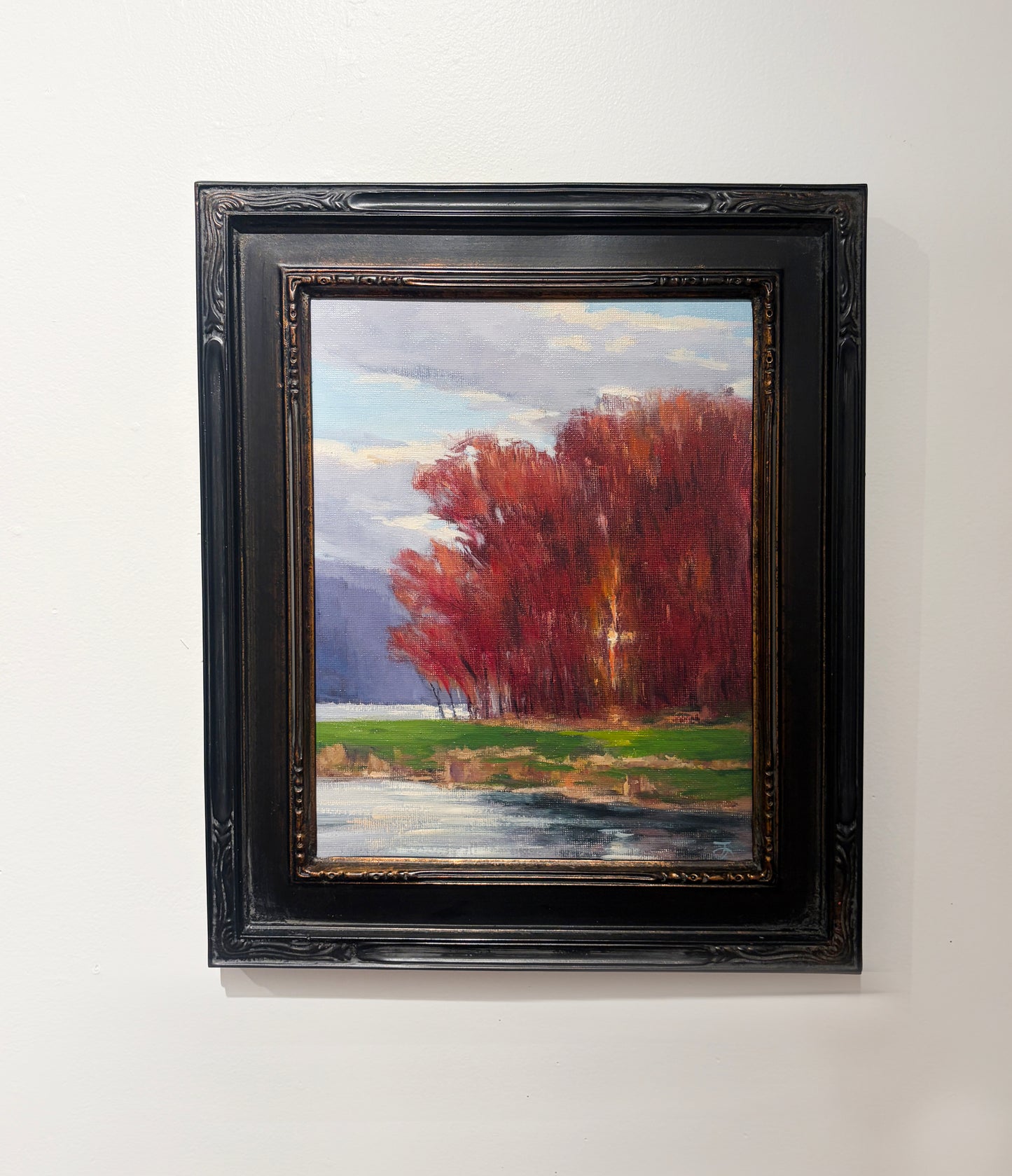 "Afternoon at Beltzville Lake" 8x10 oil painting. Framed