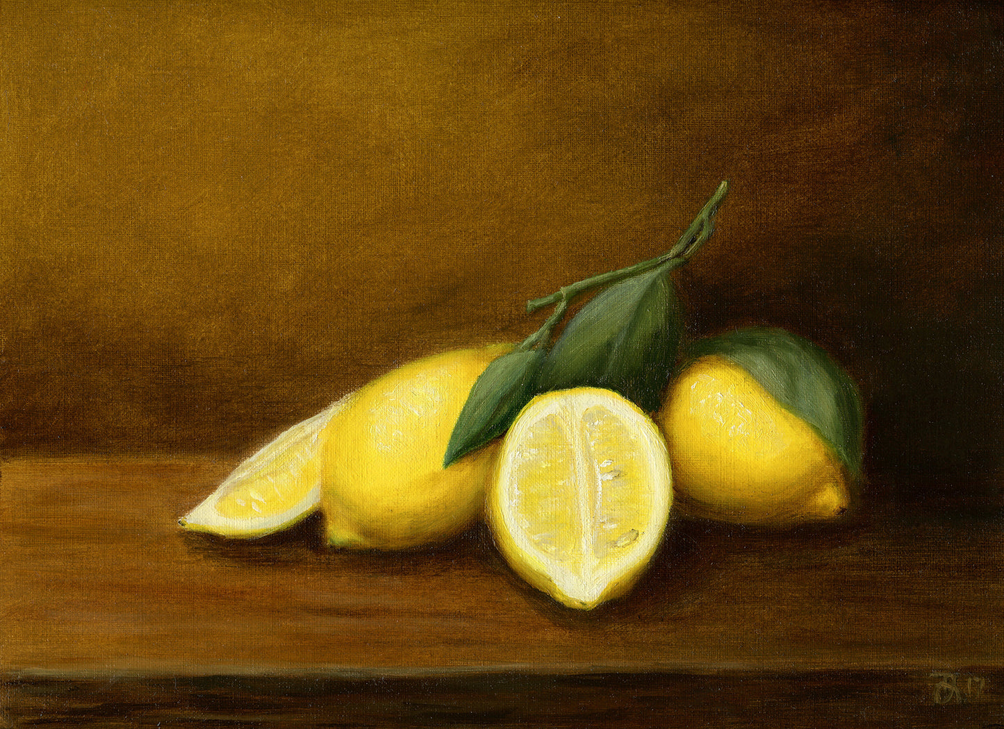 'Lemons' still-life giclee print. Unframed.