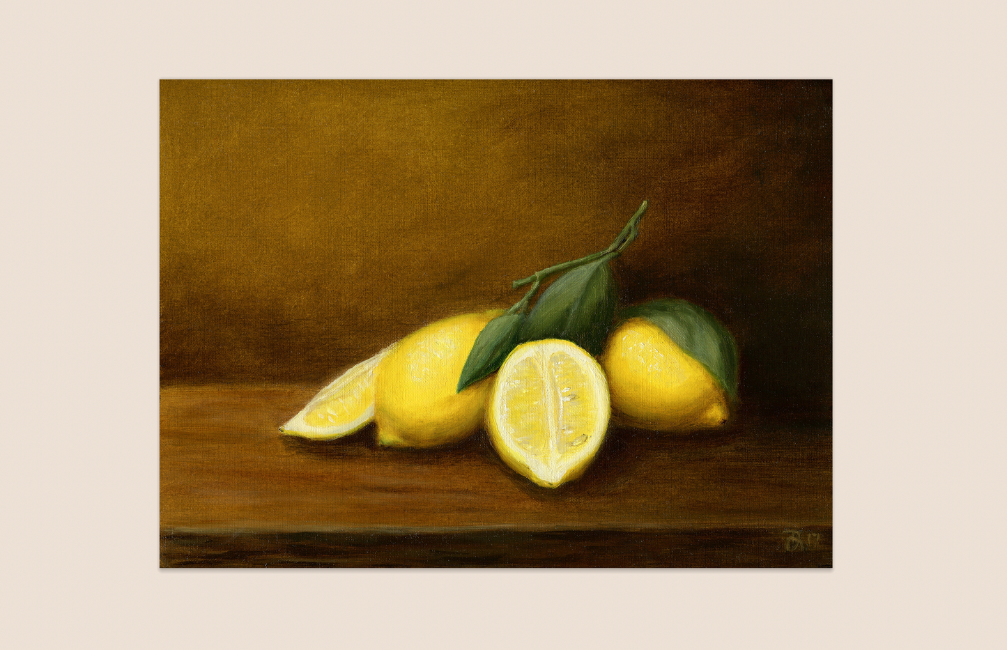 'Lemons' still-life giclee print. Unframed.