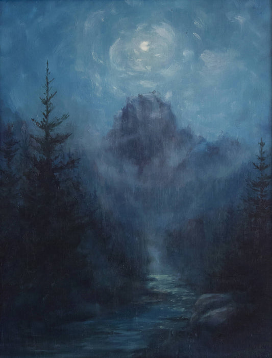 Enchanted Light. Original landscape oil painting. 11x14in. Framed.