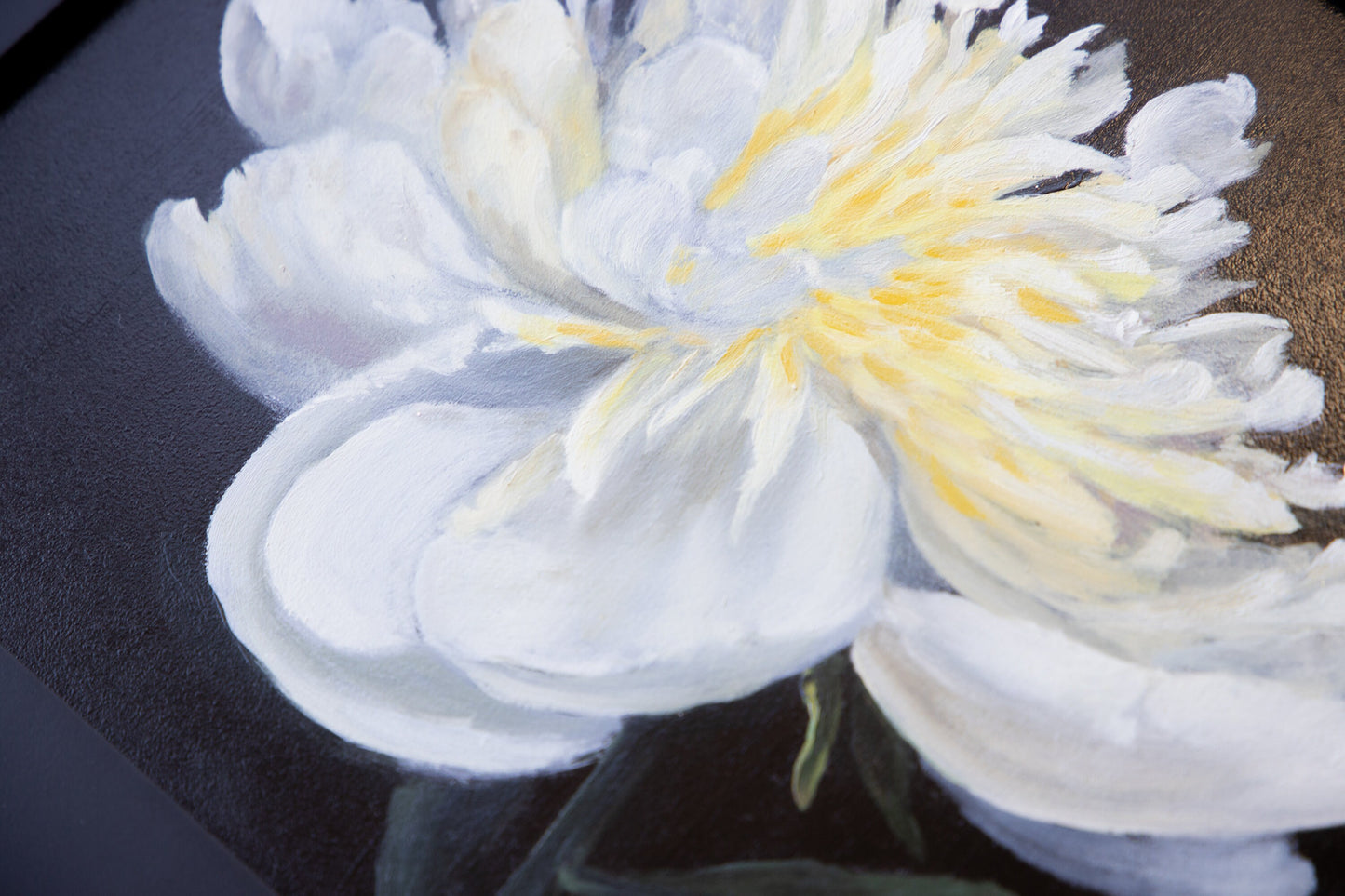 'White Peony' Original Oil Painting. 8x10  Framed