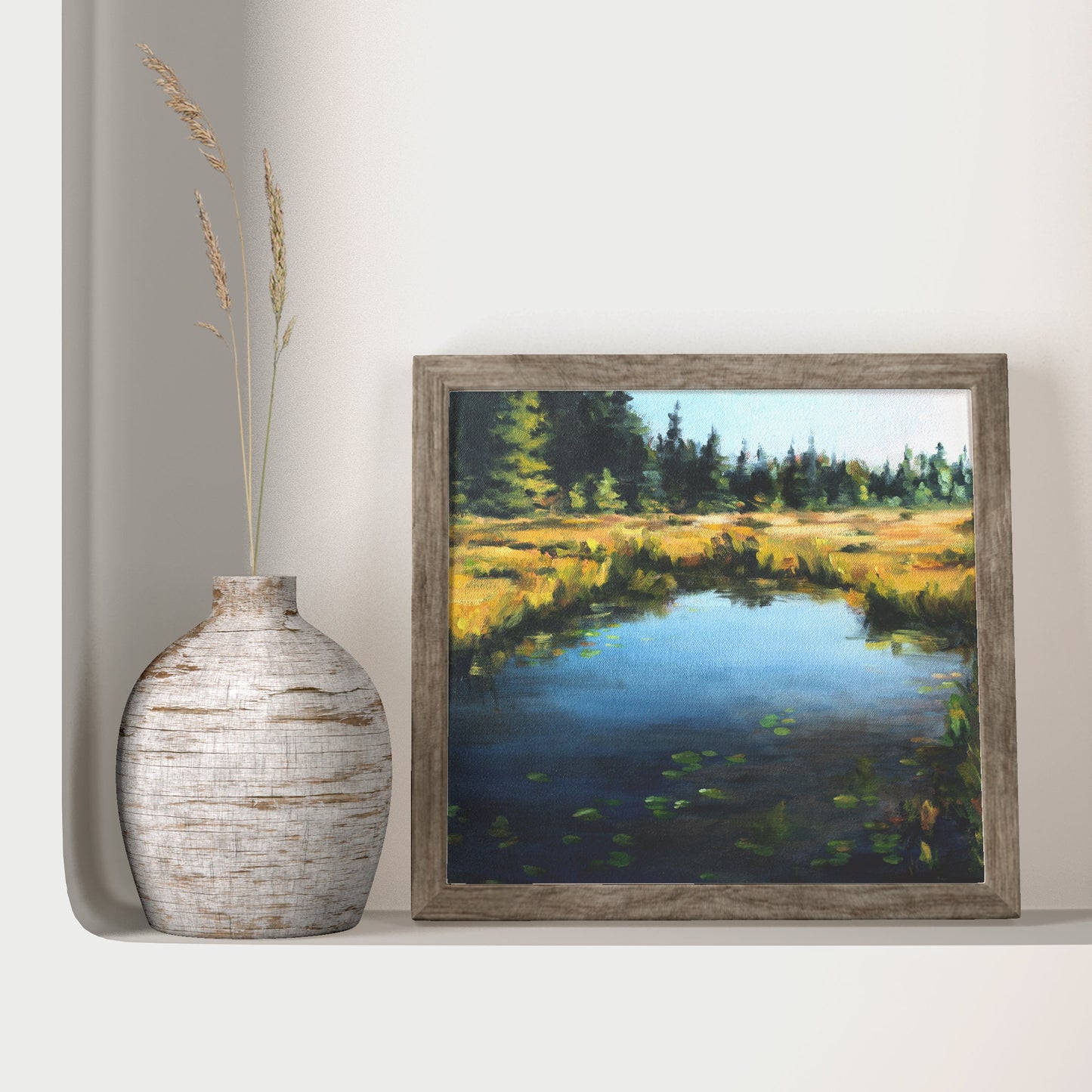 'Lily Pond in the Woods' giclee landscape print. Unframed