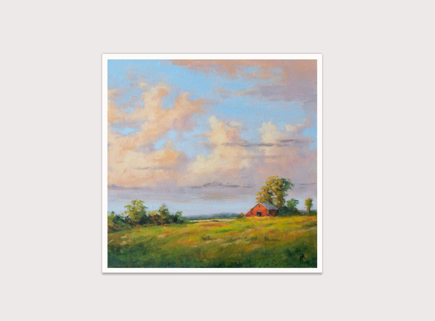 Set of 3 oil landscape prints. Unframed