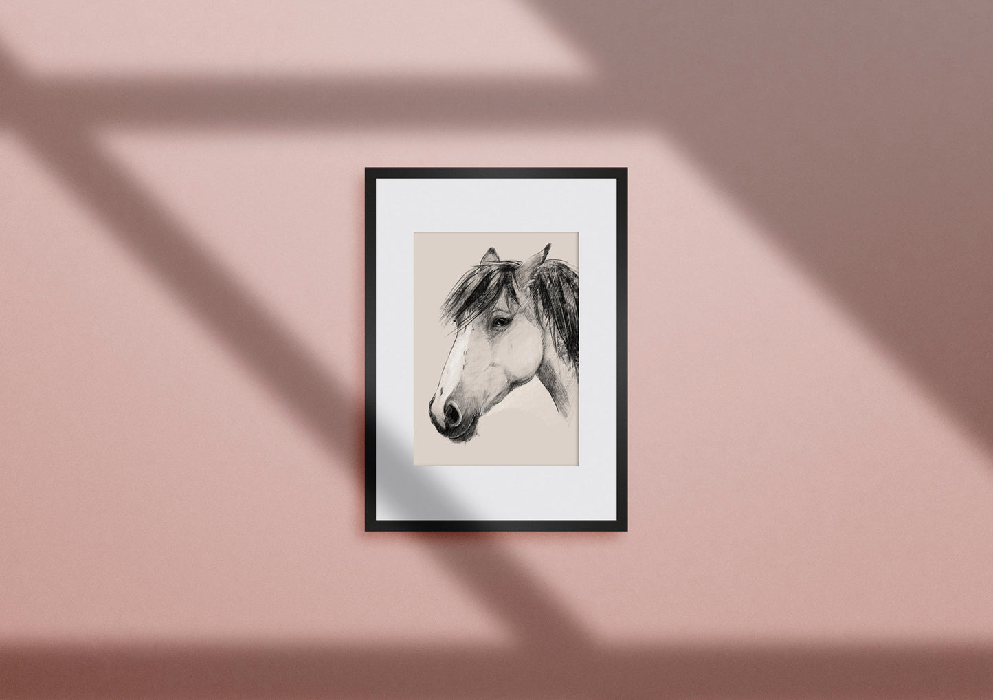 'Sad Eyes' horse giclee print. Unframed